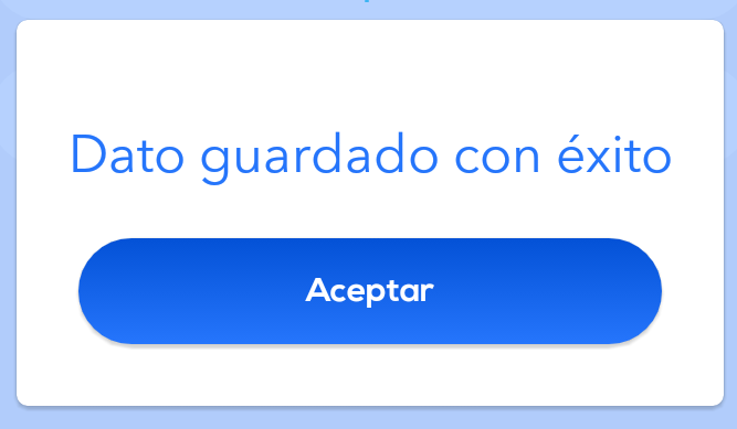 Datos guardados con éxito tpv Smart