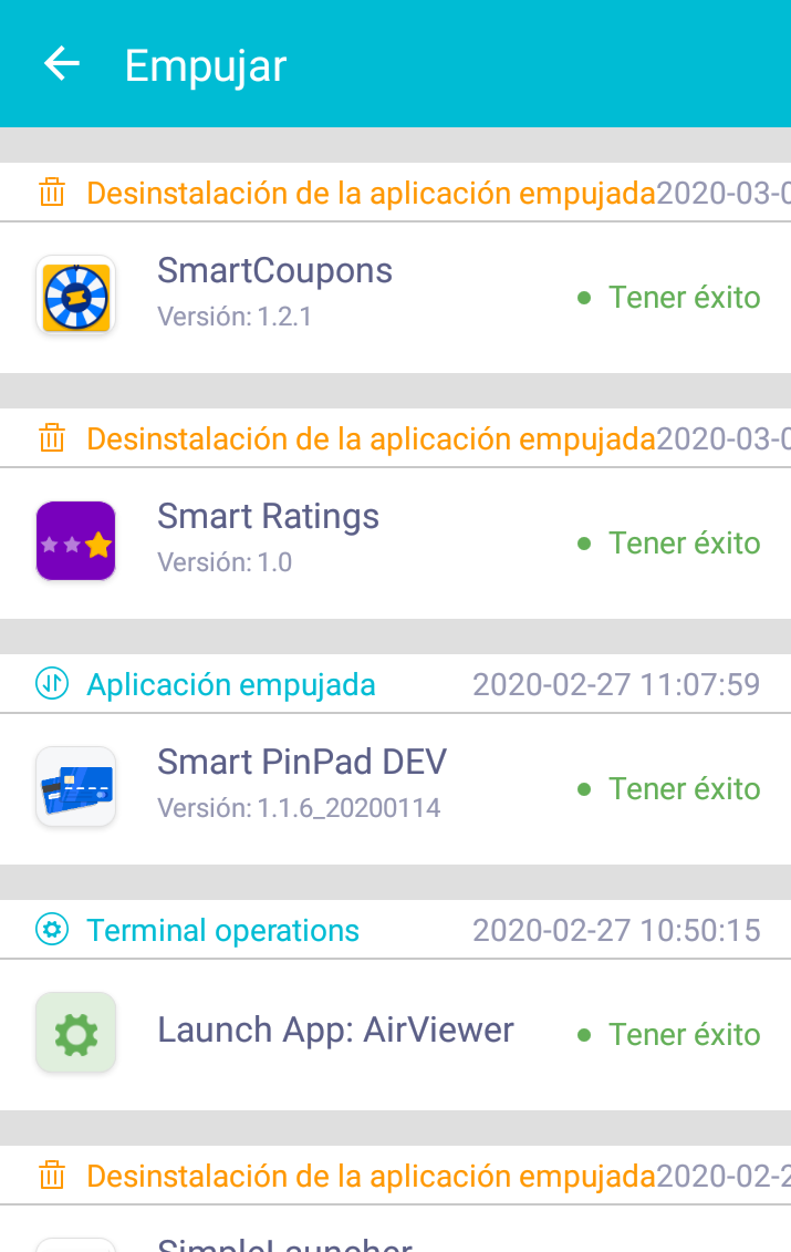 Registro de operaciones Netpay Market tpv Smart